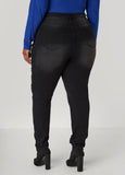 Cutout Ribbed Skinny Jeans