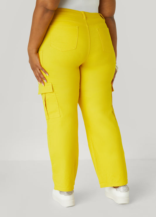 Straight Leg Cargo Jeans