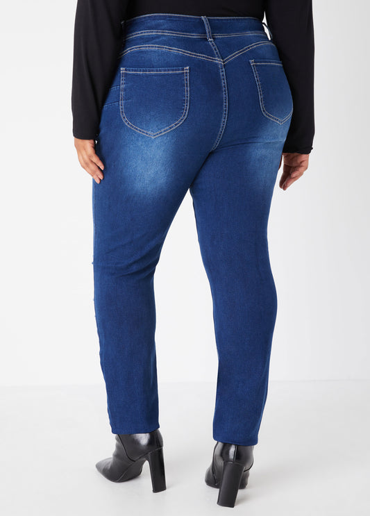 Distressed High Rise Skinny Jeans