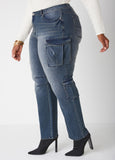 Mid Rise Cargo Jeans