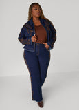Embroidered Flared Jeans