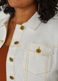 Frayed Stretch Denim Jacket