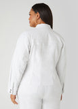 Eyelet Paneled Denim Jacket
