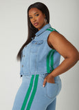 Striped Denim Vest