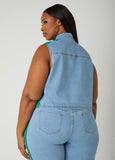 Striped Denim Vest
