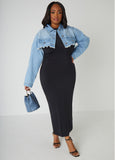 Frayed Cropped Denim Jacket