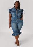 Zipper Trimmed Denim Jacket