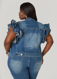 Zipper Trimmed Denim Jacket