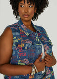 I Am Her Cutout Denim Vest