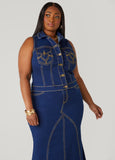 Seam Detailed Denim Vest