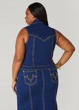 Seam Detailed Denim Vest