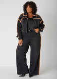 Faux Sherpa Trimmed Denim Jacket