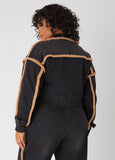 Faux Sherpa Trimmed Denim Jacket