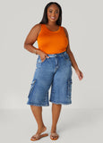 Stonewash Denim Cargo Shorts