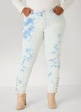 Lace Up Acid Wash Skinny Jeans