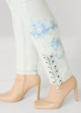 Lace Up Acid Wash Skinny Jeans