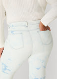 Lace Up Acid Wash Skinny Jeans