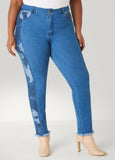 Camo Paneled Skinny Jeans