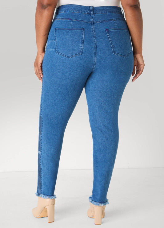 Camo Paneled Skinny Jeans
