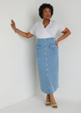 Cargo Denim Maxi Skirt