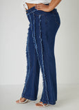 Frayed Straight Leg Jeans