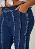 Frayed Straight Leg Jeans