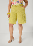 Plus Size Cargo Bermuda Shorts Stonewash Color Jeans