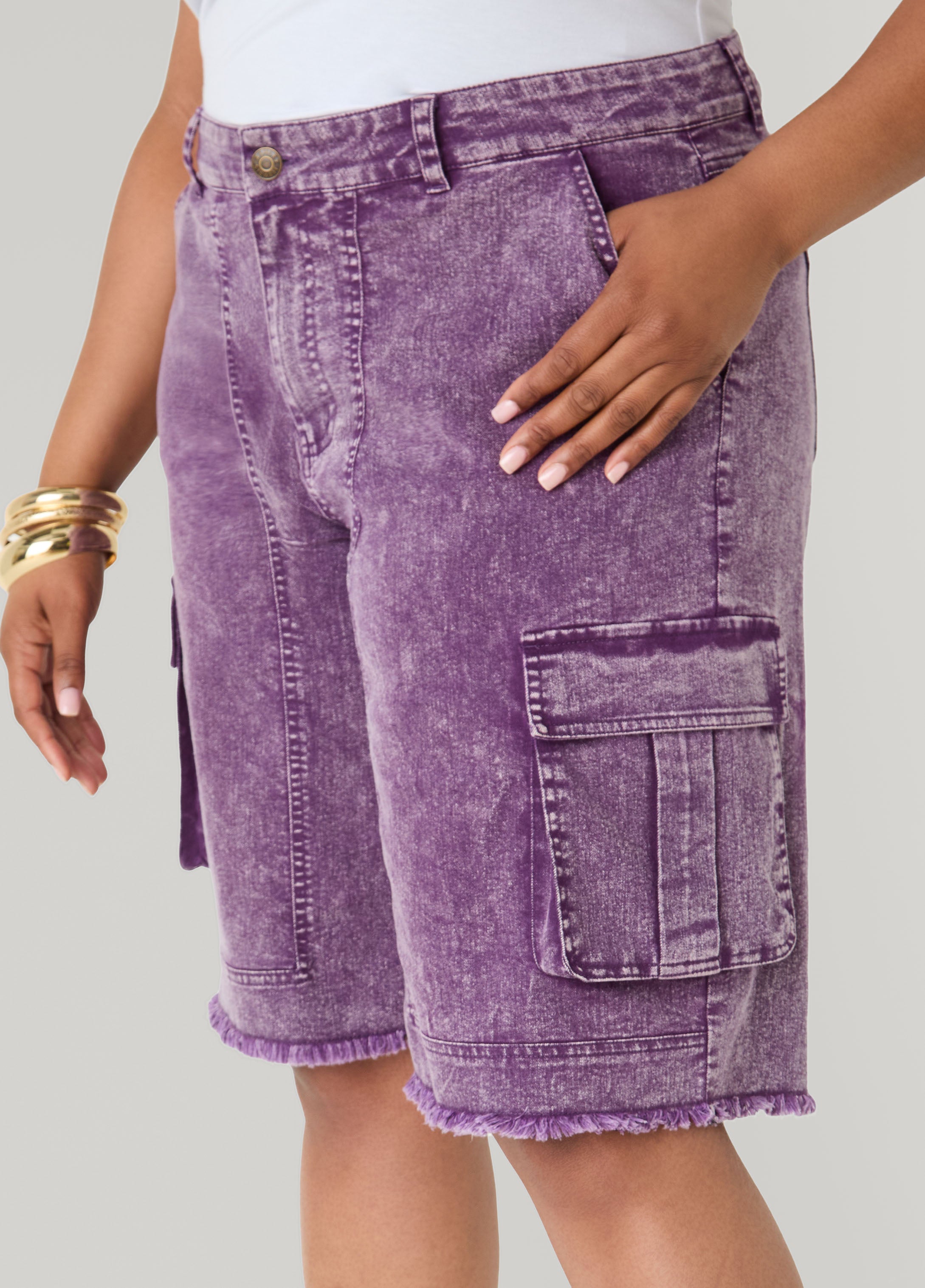Stonewash Cargo Bermuda Shorts