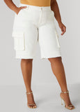 Frayed Cargo Bermuda Shorts