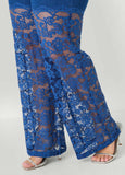 Lace Paneled Wide Leg jeans