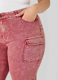Stonewash Slim Leg Cargo Jeans