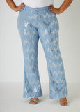 Plus Size Flared Jeans Trendy Sequin Plus Size Bell Bottom Jeans