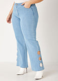 Crystal Cutout Bootcut Jeans