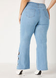 Crystal Cutout Bootcut Jeans