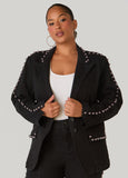 Studded Denim Blazer