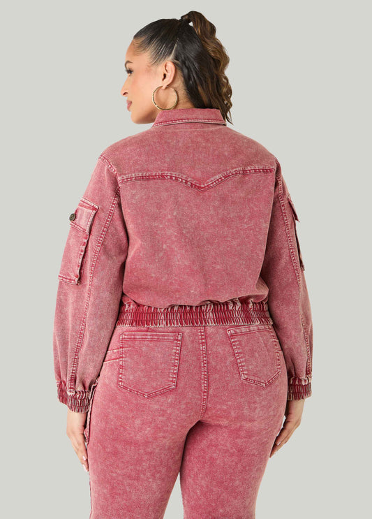 Stonewash Denim Cargo Jacket