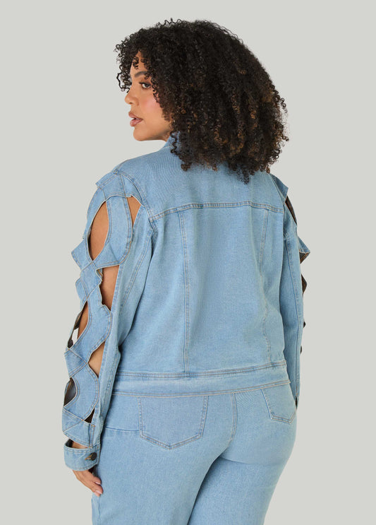 Crisscross Denim Jacket