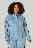 Crisscross Denim Jacket