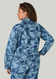 Pixel Print Denim Trucker Jacket