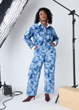 Pixel Print Denim Trucker Jacket