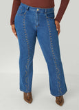 Studded Straight Leg Jeans