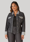 Cuffed Two Tone Denim Jacket