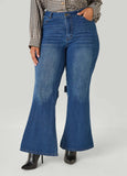 Bow Embellished Flared Jeans