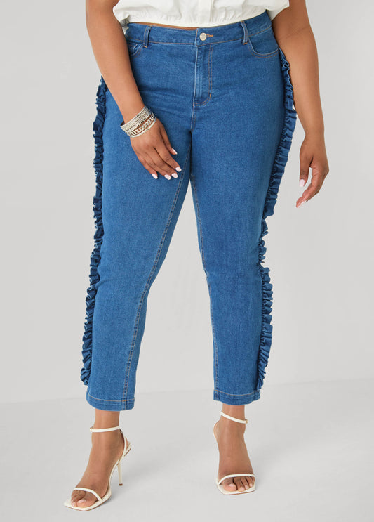 Ruffled Skinny Jeans