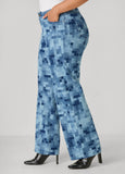 Pixel Print Straight Leg Jeans