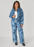 Pixel Print Straight Leg Jeans