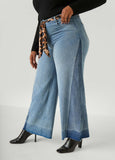Two Tone Straight Leg Jeans