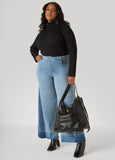 Two Tone Straight Leg Jeans