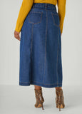 Denim A Line Midaxi Skirt