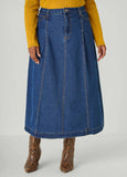 Denim A Line Midaxi Skirt